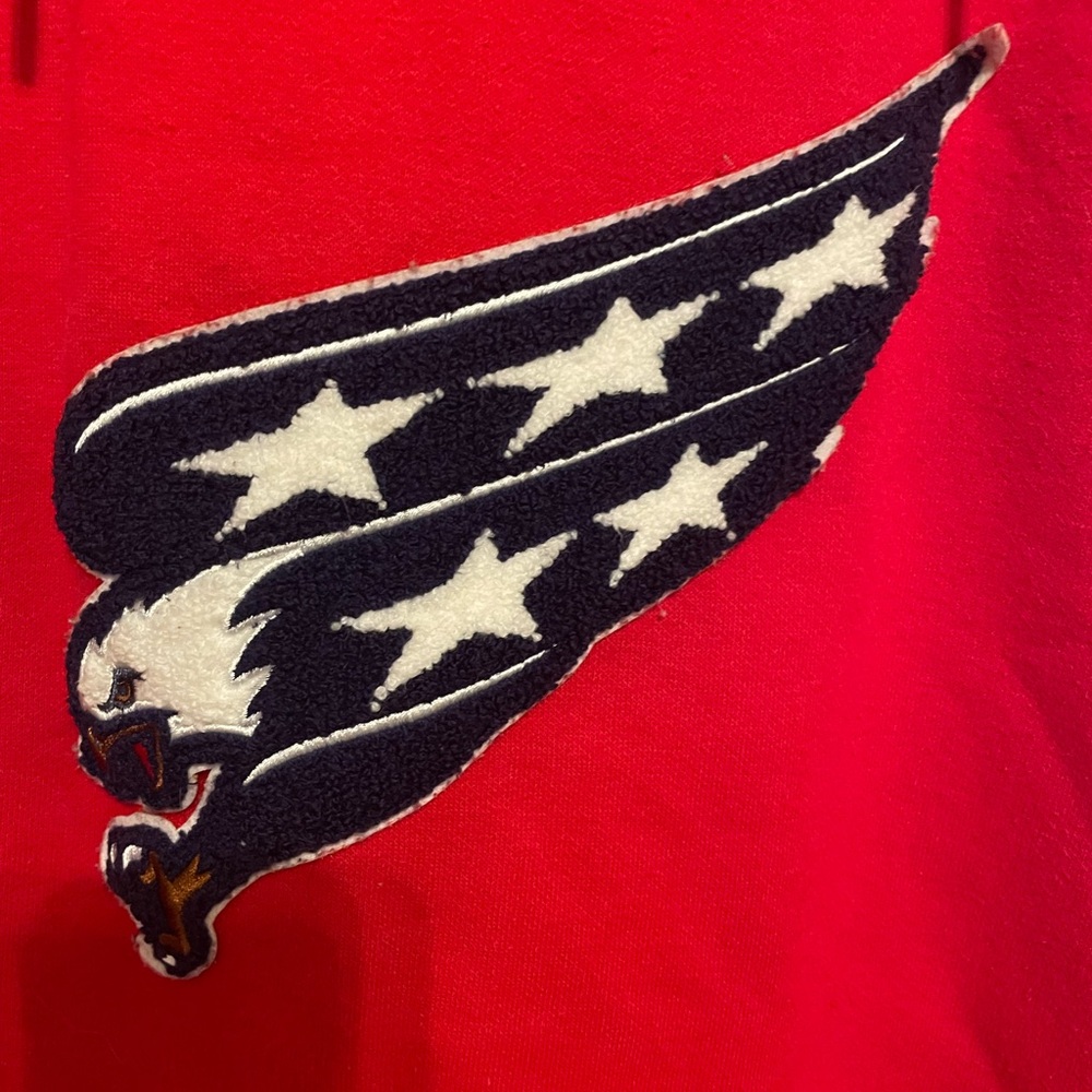 Fanatics Red Sweatshirt with Navy and White Logo